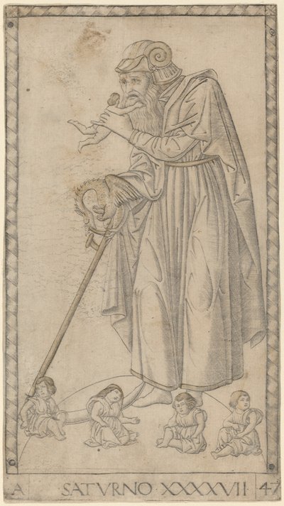 Satürn (Satürn) by Master of the E Series Tarocchi