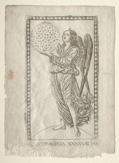 Tarocchi'den Sekizinci Kürenin Meleği, A serisi..., 1467'den önce. by Master of the E Series Tarocchi