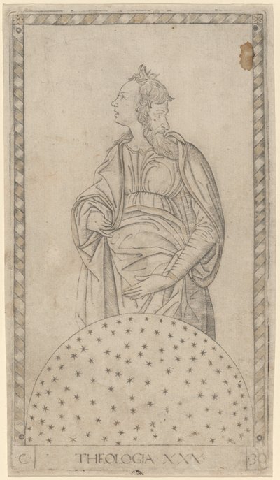 Teoloji (İlahiyat) by Master of the E Series Tarocchi