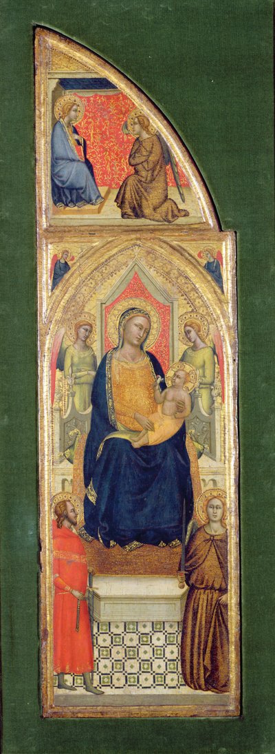Tahta Çıkmış Bakire ve Çocuk (panel üzerine yağlıboya) by Master of the Fabriano Altarpiece (attr. to)