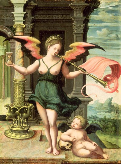 Bir Şöhret Alegorisi (panel) by Master of the Female Half Lengths