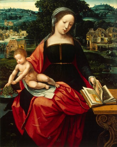 madonna ve çocuk by Master of the Female Half Lengths