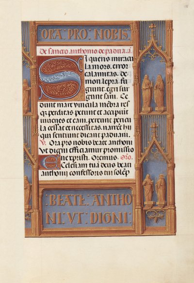 İspanya Kraliçesi Katolik Kraliçe Isabella'nın Saatleri: Fol. 188r, c. 1500. by Master of the First Prayerbook of Maximillian