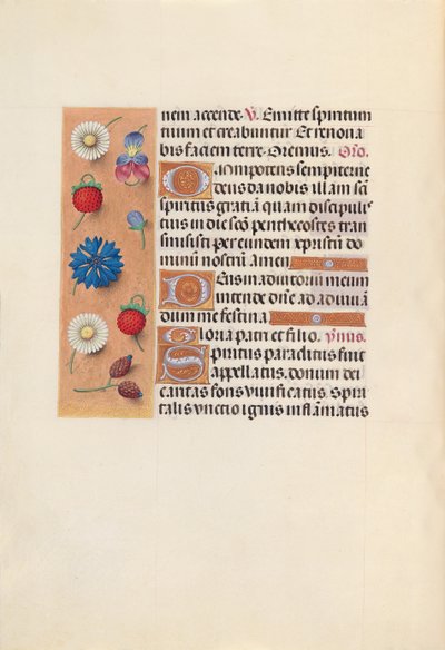 İspanya Kraliçesi Katolik Kraliçe Isabella'nın Saatleri: Fol. 34v, c. 1500. by Master of the First Prayerbook of Maximillian