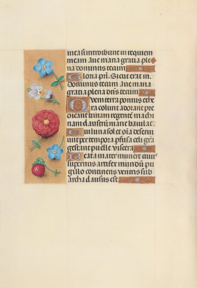 İspanya Kraliçesi Katolik Kraliçe Isabella'nın Saatleri: Fol. 99v, c. 1500. by Master of the First Prayerbook of Maximillian