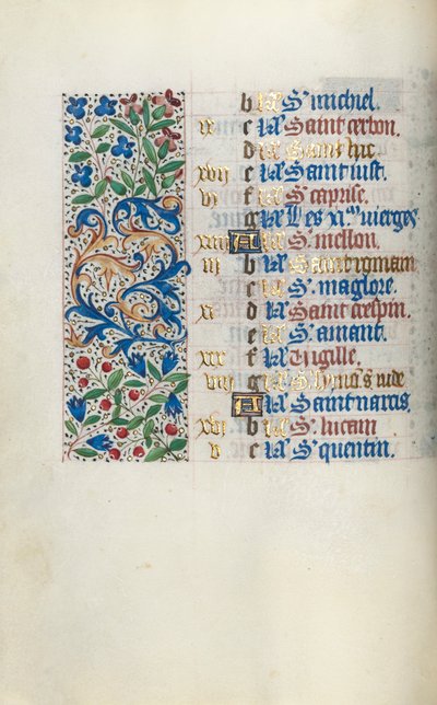 Rouen Kullanım Saatleri Kitabı: fol. 10v, c. 1470. by Master of the Geneva Latini