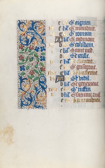 Rouen Kullanım Saatleri Kitabı: fol. 11v, c. 1470. by Master of the Geneva Latini