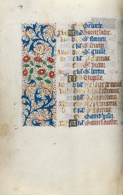 Rouen Kullanım Saatleri Kitabı: fol. 12v, c. 1470. by Master of the Geneva Latini