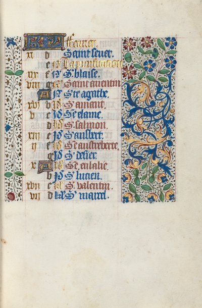 Rouen Kullanım Saatleri Kitabı: fol. 2r, c. 1470. by Master of the Geneva Latini