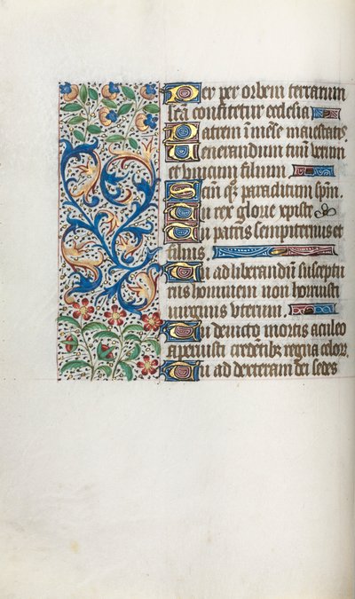 Rouen Kullanım Saatleri Kitabı: fol. 37v, c. 1470. by Master of the Geneva Latini