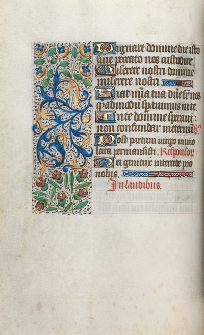 Rouen Kullanım Saatleri Kitabı: fol. 38v, c. 1470. by Master of the Geneva Latini