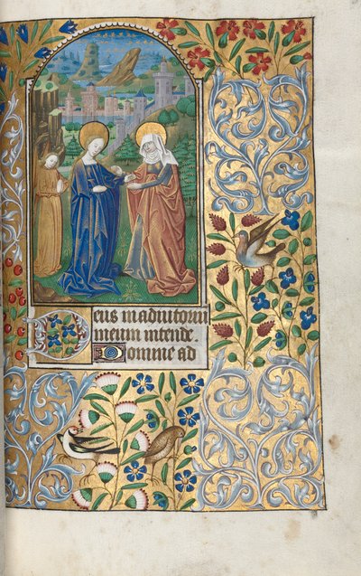 Rouen Kullanım Saatleri Kitabı: fol. 39r, Ziyaret, c. 1470. by Master of the Geneva Latini