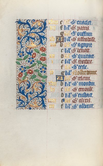 Rouen Kullanım Saatleri Kitabı: fol. 3v, c. 1470. by Master of the Geneva Latini