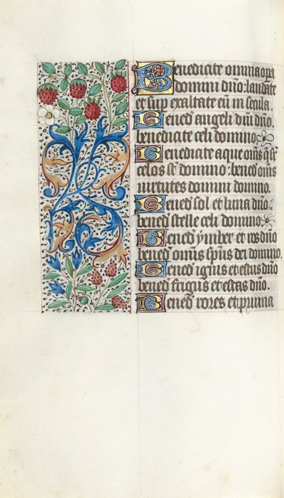 Rouen Kullanım Saatleri Kitabı: fol. 42v, c. 1470. by Master of the Geneva Latini