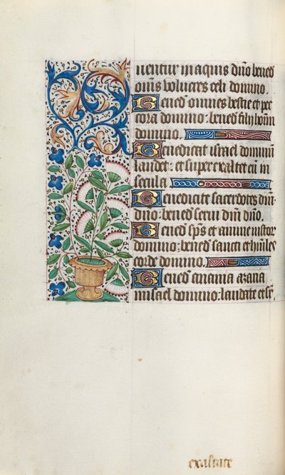 Rouen Kullanım Saatleri Kitabı: fol. 43v, c. 1470. by Master of the Geneva Latini