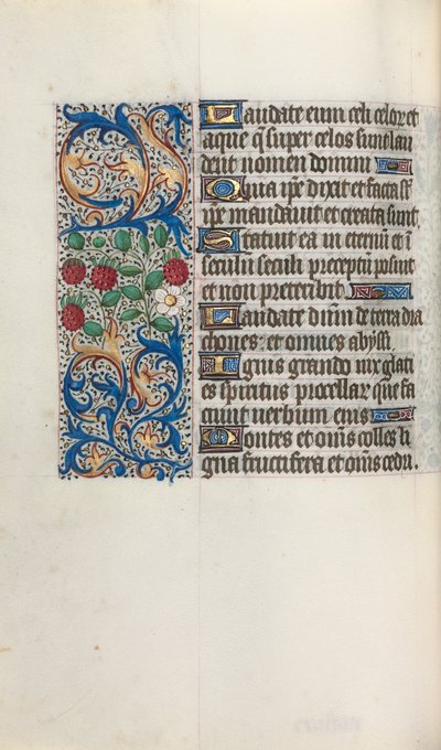 Rouen Kullanım Saatleri Kitabı: fol. 44v, c. 1470. by Master of the Geneva Latini