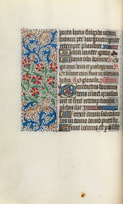 Rouen Kullanım Saatleri Kitabı: fol. 47v, c. 1470. by Master of the Geneva Latini