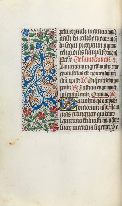 Rouen Kullanım Saatleri Kitabı: fol. 51v, c. 1470. by Master of the Geneva Latini