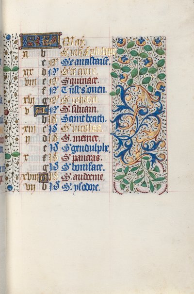 Rouen Kullanım Saatleri Kitabı: fol. 5r, c. 1470. by Master of the Geneva Latini