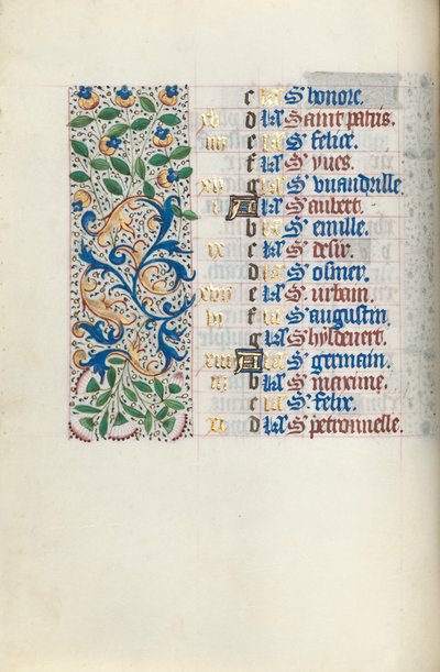 Rouen Kullanım Saatleri Kitabı: fol. 5v, c. 1470. by Master of the Geneva Latini