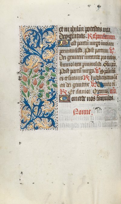 Rouen Kullanım Saatleri Kitabı: fol. 66v, c. 1470. by Master of the Geneva Latini