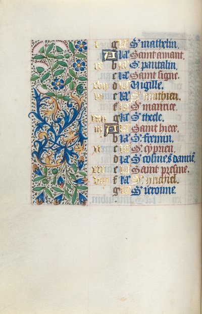 Rouen Kullanım Saatleri Kitabı: fol. 9v, c. 1470. by Master of the Geneva Latini