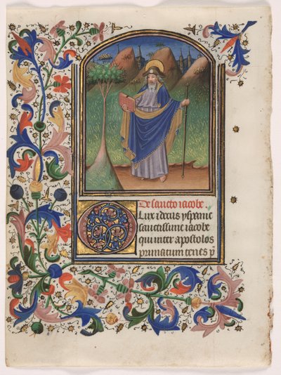 Saatler Kitabından Bir Yaprak: Büyük Aziz James, c. 1440-1450. by Master of the Gold Scrolls