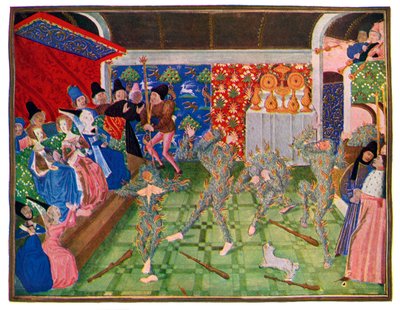 Fransız sarayında maskeli balo, 1393, 1470-1475. by Master of the Harley Froissart