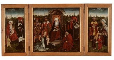 Poortakker Triptych, c.1500-10 (panel üzerine yağlı boya) by Master of the Holy Family of St. Anne