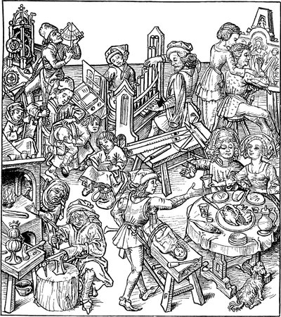 Merkür ve Çocukları. Ev kitabından illüstrasyon, 1480