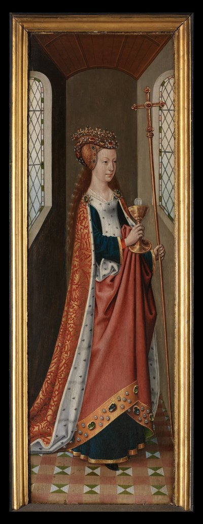 Aziz Ursula Efsanesinden Kilise'nin alegorik figürü by Master of the Legend of St. Ursula
