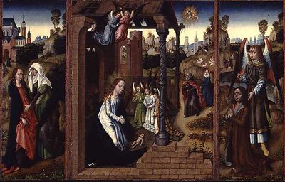 Bağışçıyı Sunan Ziyaret ve Başmelek ile Doğuş by Master of the Legend of St. Ursula