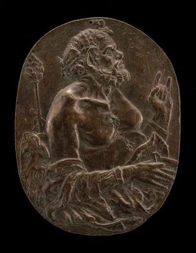 15. yüzyılın sonları veya 16. yüzyılın başlarında bir Satyr. by Master of the Martelli Mirror