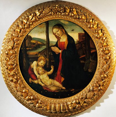 Bebek Vaftizci Yahya ile Madonna ve Çocuk, resim Tondo Miller