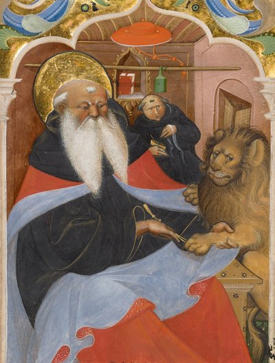 Aziz Jerome Aslan Pençesinden Diken Çıkarıyor by Master of the Murano Gradual