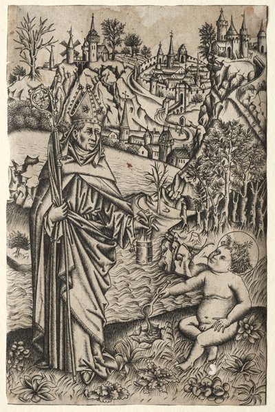 St. Augustine ve Deniz Kıyısındaki Çocuk by Master of the Nuremberg Passion