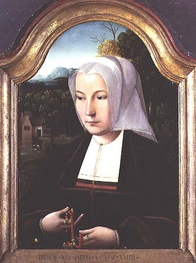 Tesbih tutan bir bayanın portresi by Master of the Parrot