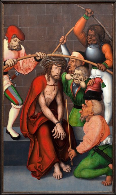 Dikenli taç. Pflock (Almanya) mihrabının ustası tarafından yapılan tablo, ahşap üzerine yağlı boya, yaklaşık 1520. Museum of Fine Arts Ghent (Belçika). by Master of the Pflockschen Altar
