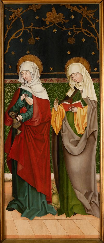 Macaristan Aziz Elizabeth ve Aziz Margaret, yaklaşık 1485-1490. by Master of the Sacristy of Kaufbeuren