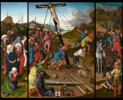 Haçın Yükselişi [orta, sol ve sağ paneller] by Master of the Starck Triptych