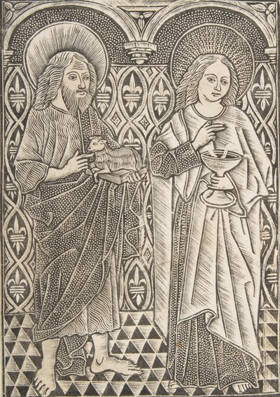 Vaftizci Yahya ve Evangelist Aziz Yahya, 15. yüzyıl. by Master with the Cologne Arms