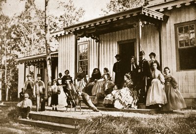 General Heintzelman Nekahet Kampında Arkadaşlarını Eğlendiriyor, İskenderiye, 1861-65 by Mathew B. Brady