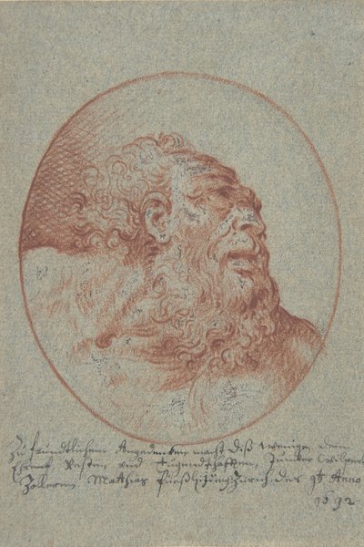 Sağa Bakan Sakallı Bir Adamın Başı, 1692. by Mathias Fussli