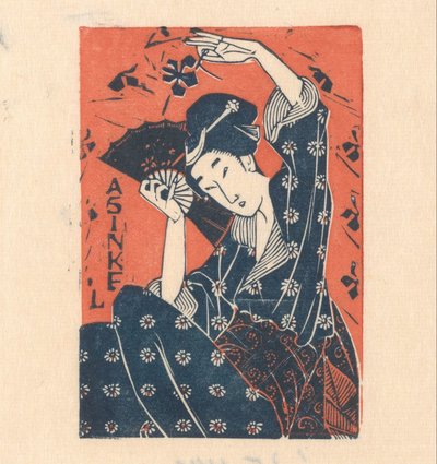 Japon kadınla A. Sinkel'in reklam kartı by Mathieu Lauweriks