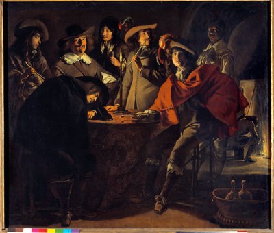La Tabagie ou le corps de garde Mathieu Le Nain (Lenain) (1607-1677) tarafından tablo 17. yüzyıl Güneş. 1.17x1.37m by Mathieu Le Nain