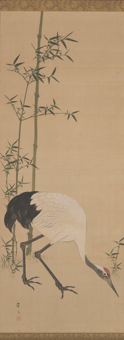 Turnalar, Bambu ve Çam, Edo Dönemi (ipek üzerine mürekkep ve sulu renkler) by Matsumura Keibun