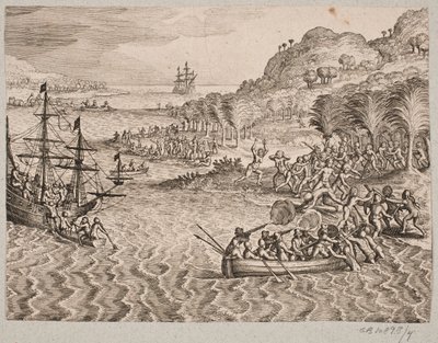 Hollandalıların asılsız adaya inişi hakkında by Matthäus Merian d.Æ.