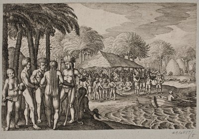 Hollandalıların başka bir adada kabulü hakkında by Matthäus Merian d.Æ.