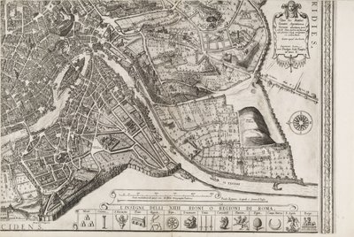 Roma haritası. Sağ alt kısım by Matthaus Greuter