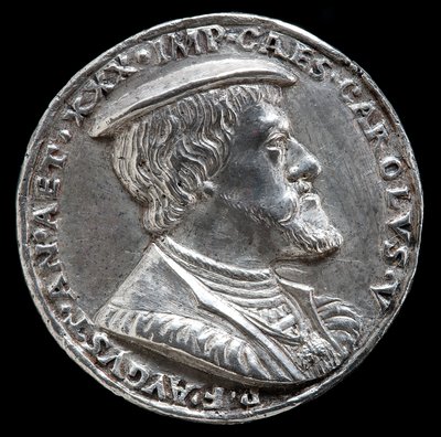 Charles V, 1500-1558, İspanya Kralı 1516-1556, Kutsal Roma İmparatoru 1519 [ön yüz], 1530. by Matthes Gebel